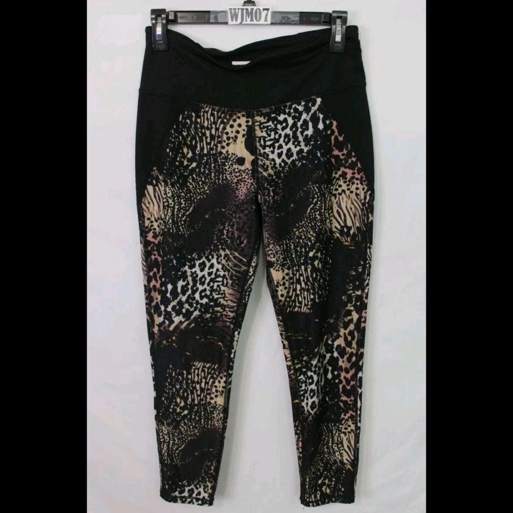 BETSEY JOHNSON WOMEN'S LEGGINGS TIGHT ANIMAL PRINT MERLOT SZ M